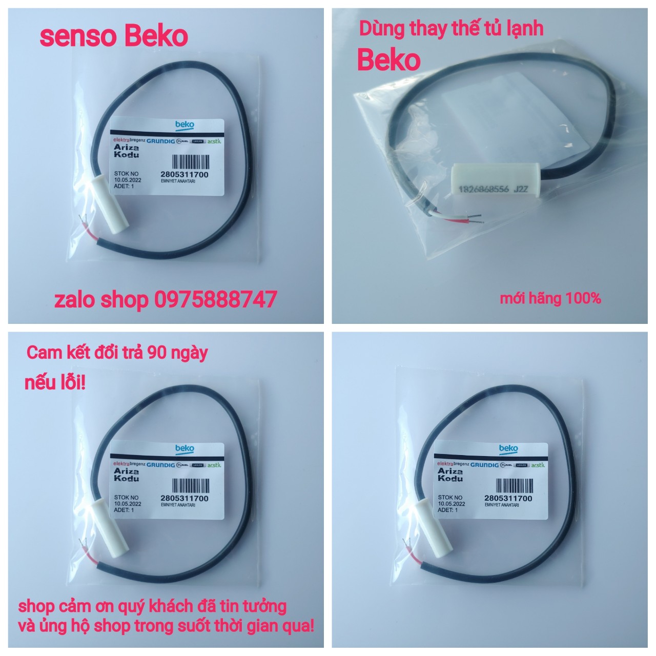 Senso / cảm biến tủ lạnh Beko ( mới hãng 100% )