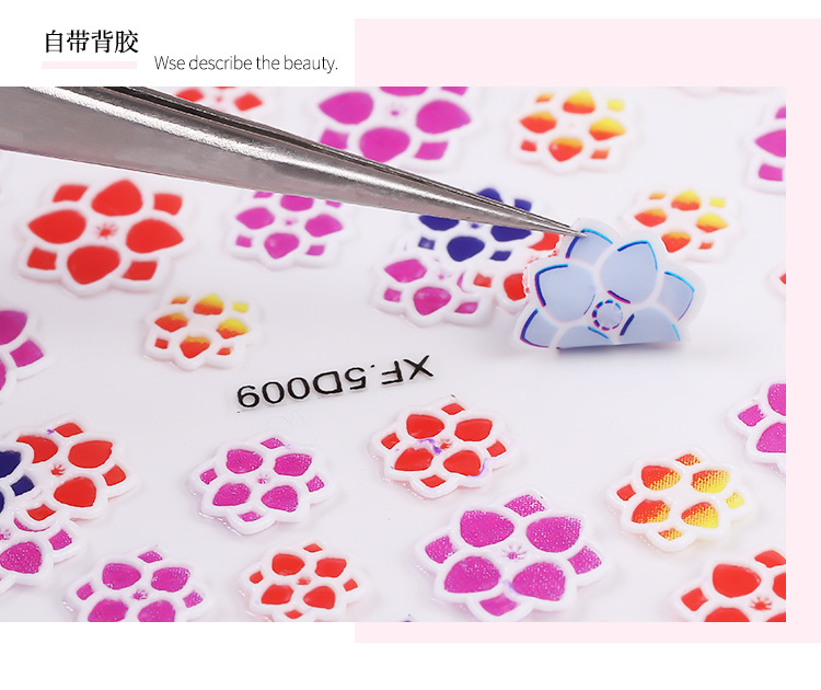 [HCM]Sticker 5D dán móng trang trí móng nail