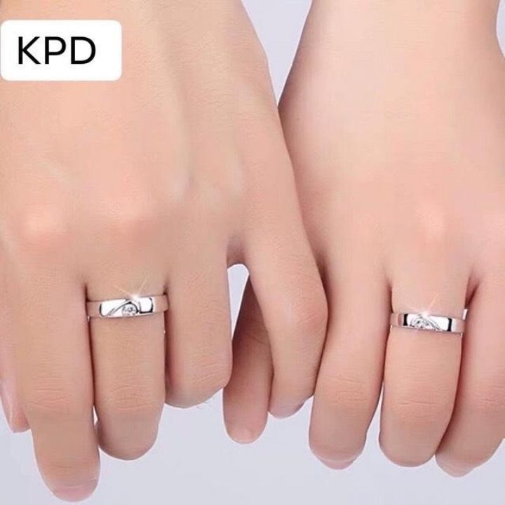 Nhẫn đôi nhẫn cặp tình nhân bạc ta cao cấp mẫu mã đẹp D27