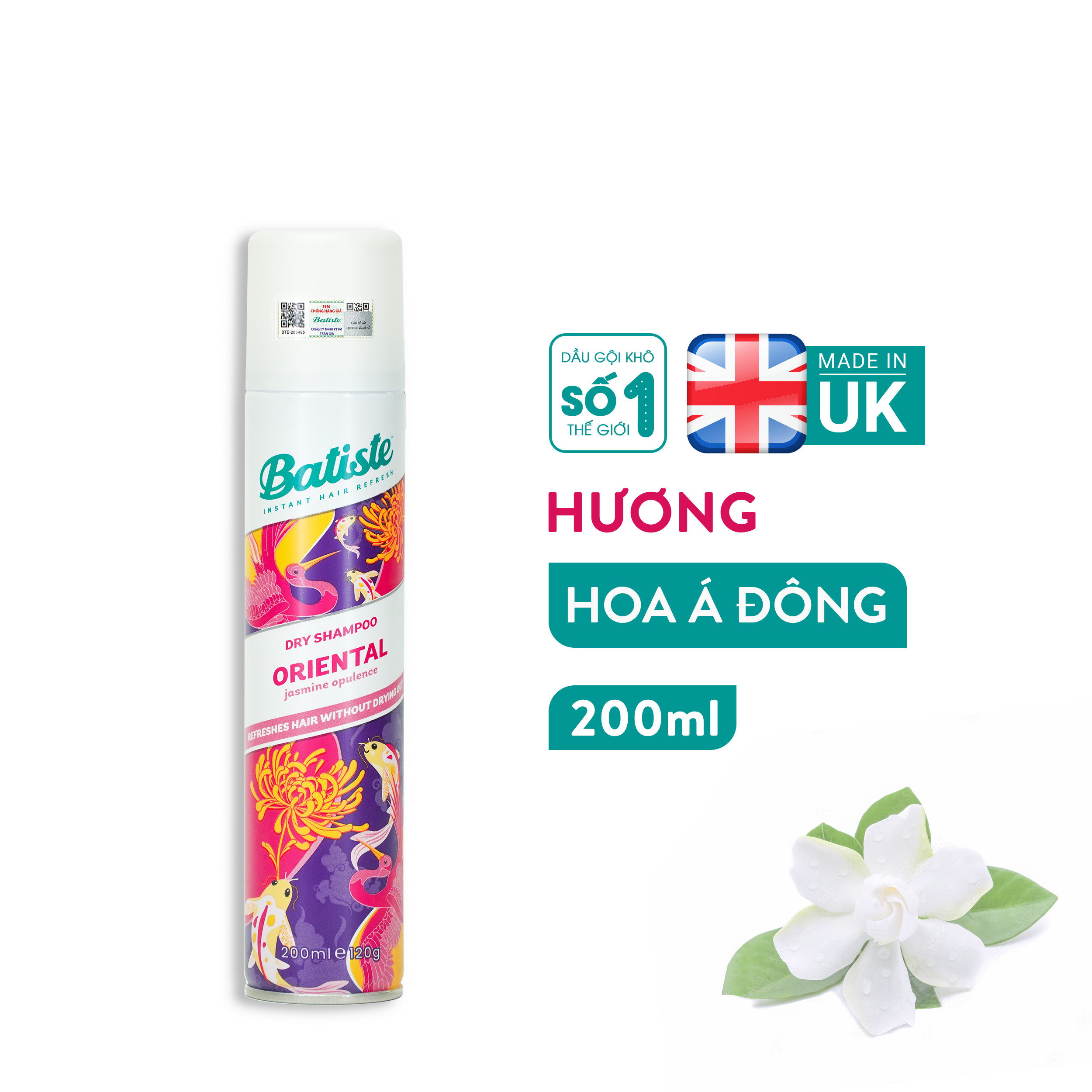 Dầu Gội Khô Batiste Dry Shampoo 200ml