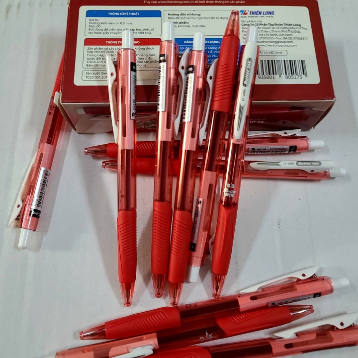 Bút bi mực nước gel tl095 nét 0.5mm thiên long chính hãng