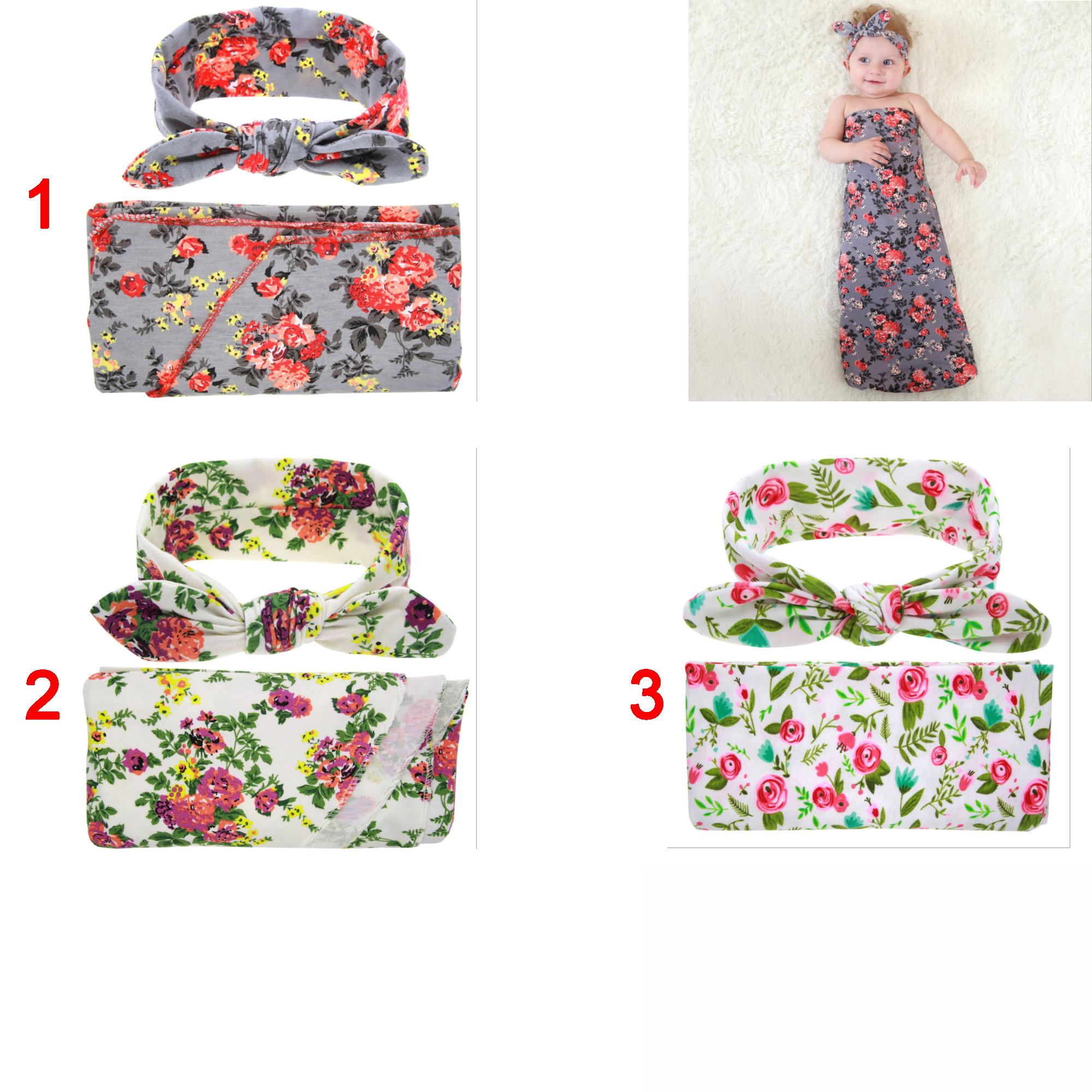 Combo 2 chăn quấn ủ kén cho bé sơ sinh tặng 2 kèm băng đô theo bộ CQU1