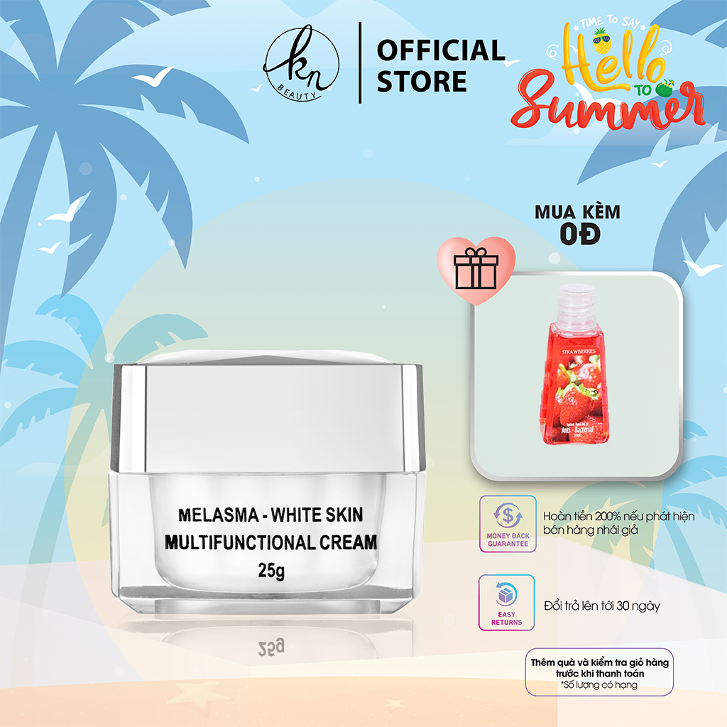 Kem Dưỡng Trắng Ngừa Nám KN Beauty Melasma-White Skin Multifunctional Cream 25 gram ( Tặng gel rửa tay Lamcosme)