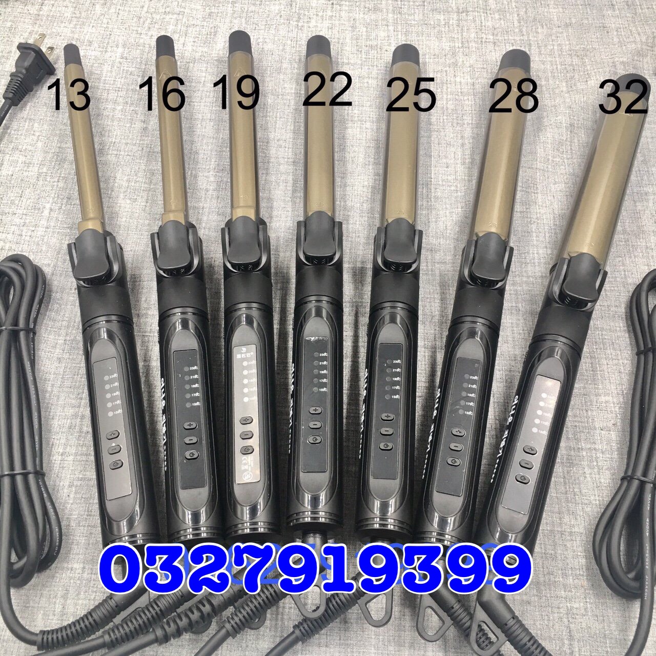 HQ PRO Máy uốn tóc xoay trục đủ size 9-32mm xoăn xù mì chỉnh nhiệt 170-230°C chất liệu gốm ion âm bảo hành 3 tháng