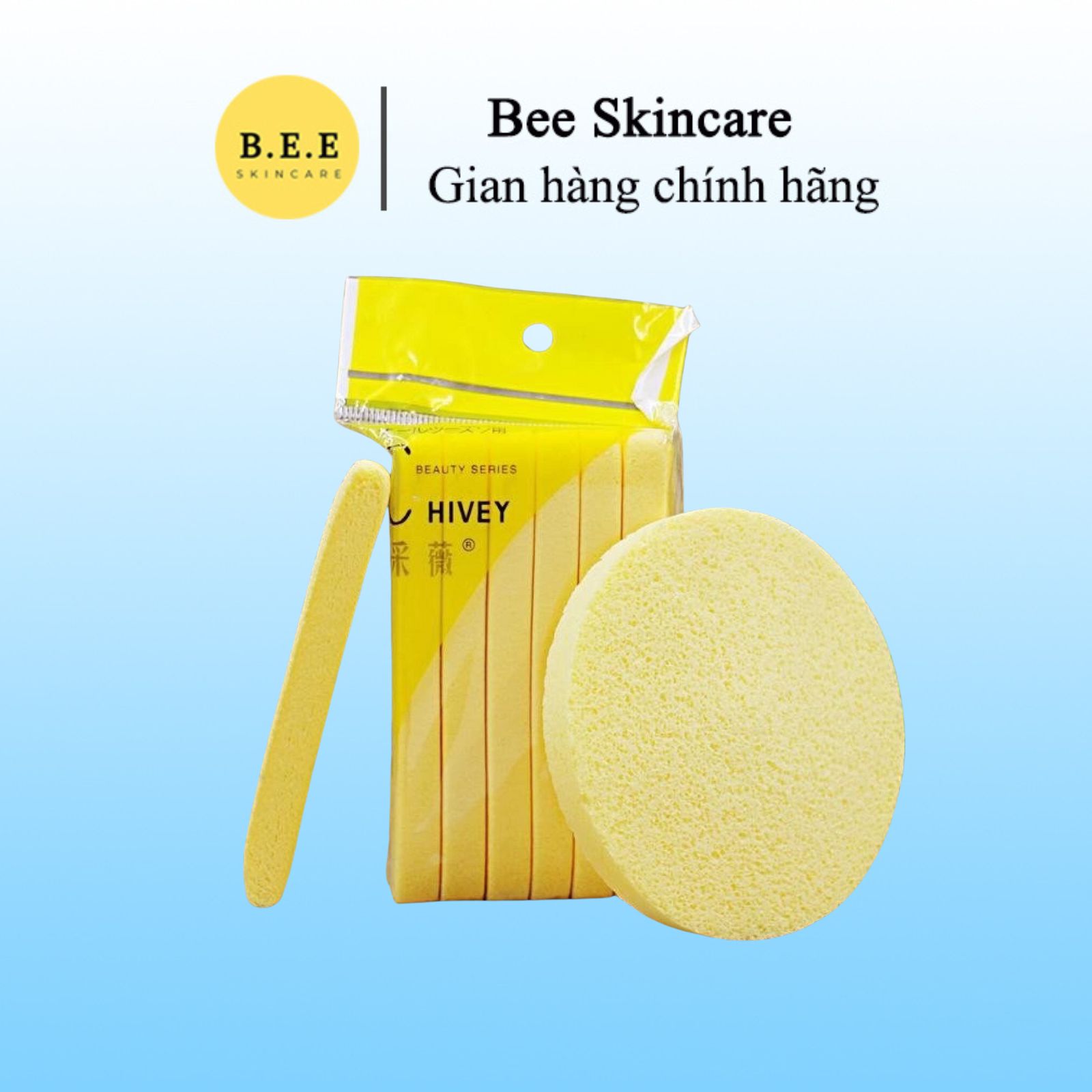 Mút bọt biển hivey 12 miếng bee skincare