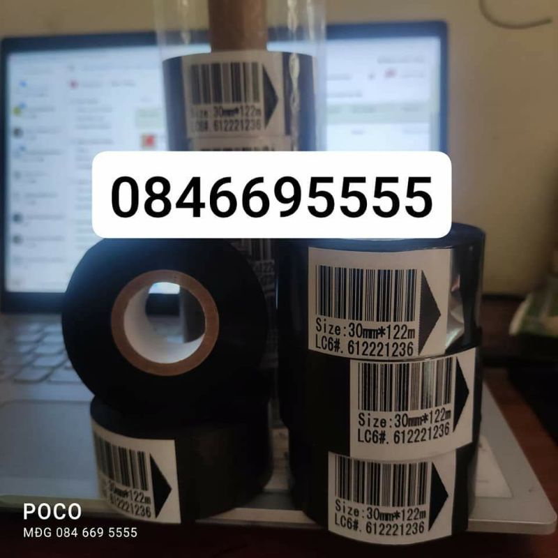 Combo 5 cuộn mực máy in date dập tay DY8, HP241B size 30mm*122mm, 35mm*122mm- MÁY ĐÓNG GÓI KHANG HỒNG