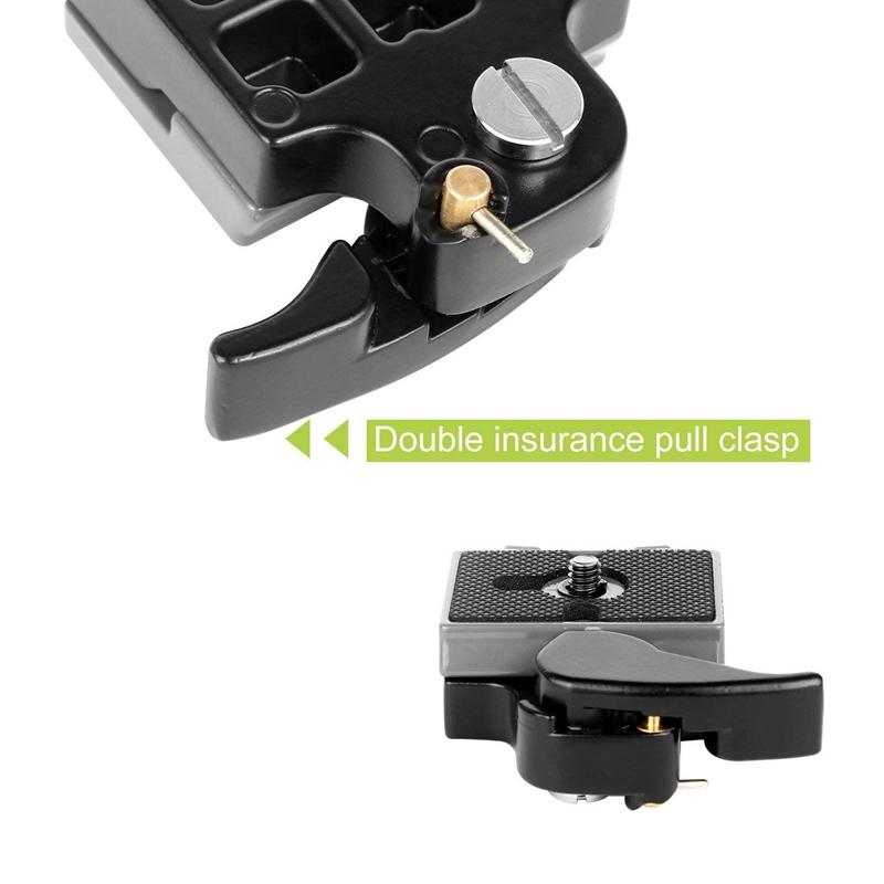 Black Camera 323 Quick Release Plate with Special Adapter (200PL-14) Compatible with Manfrotto 323 Tripod Monopod DSLR Cameras(New Version)