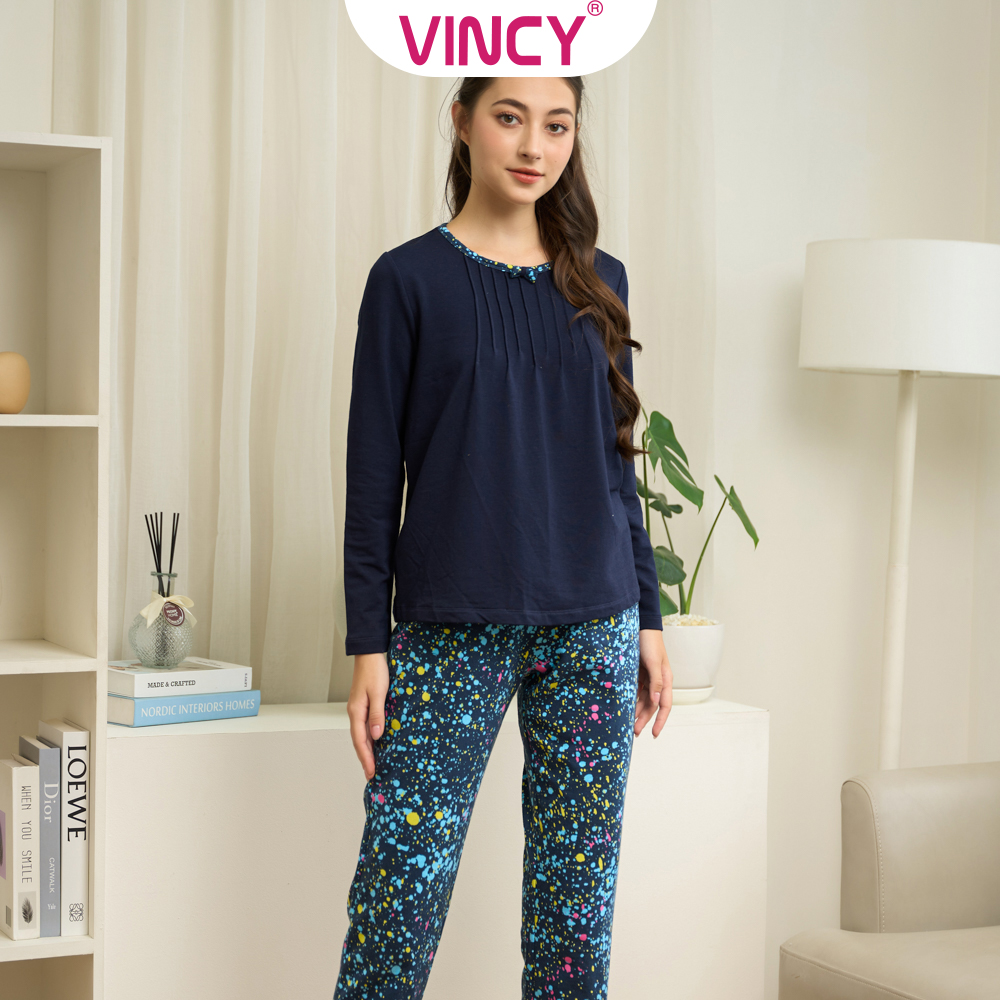[Chỉ 01/12 - 11/12 Mua 4 giảm 20%, Mua 3 giảm 15%, Mua 2 giảm 10%] Bộ Đồ Thun Dài Nữ Vincy BTD050W31