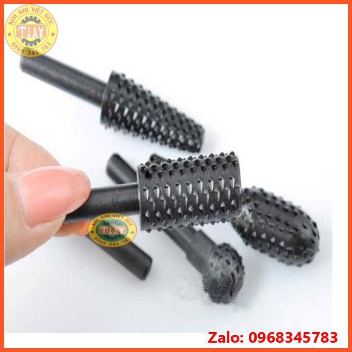 Bộ 5 mũi phay mài khắc làm lũa gỗ cán 6mm
