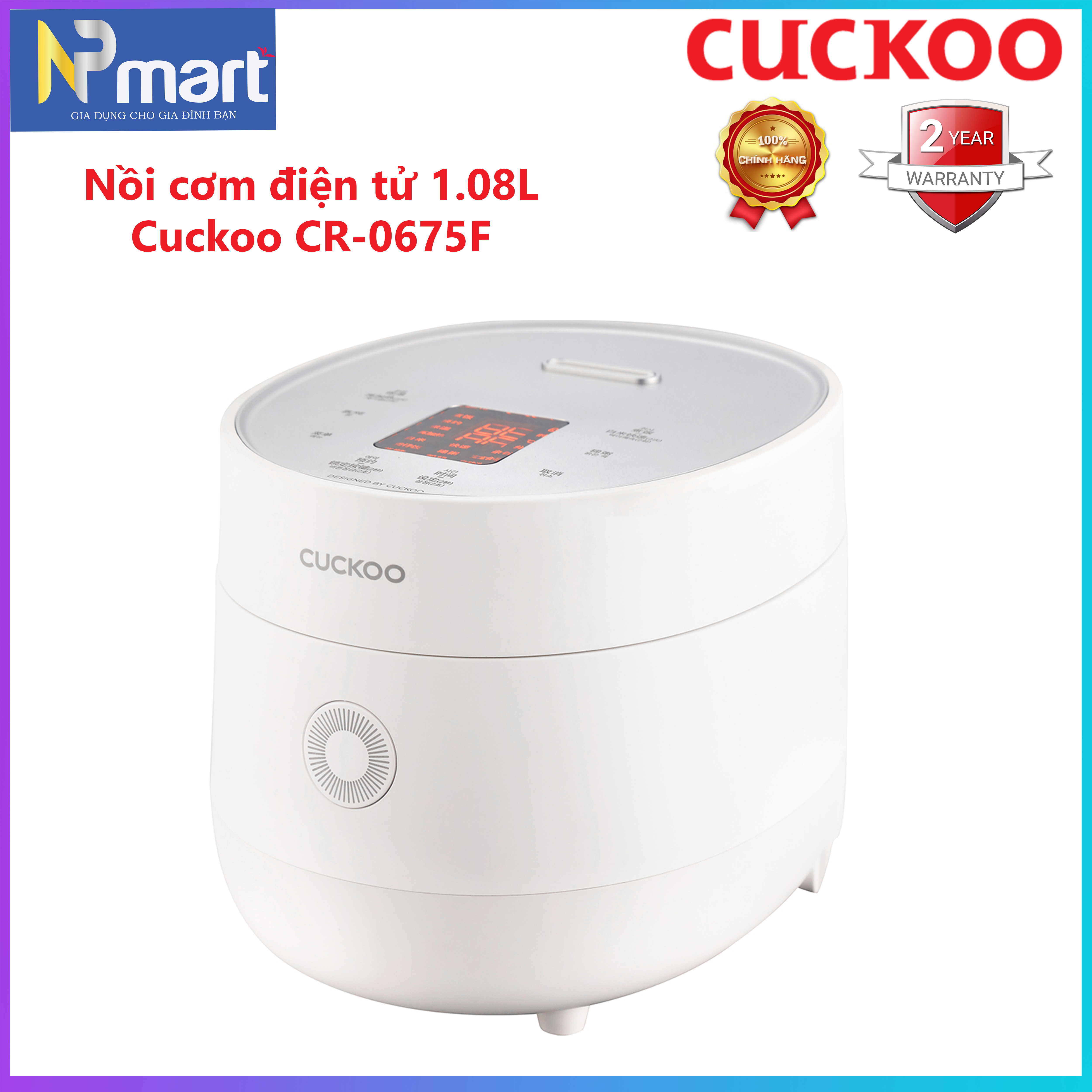 Nồi cơm điện tử 1.08l cuckoo cr-0675f