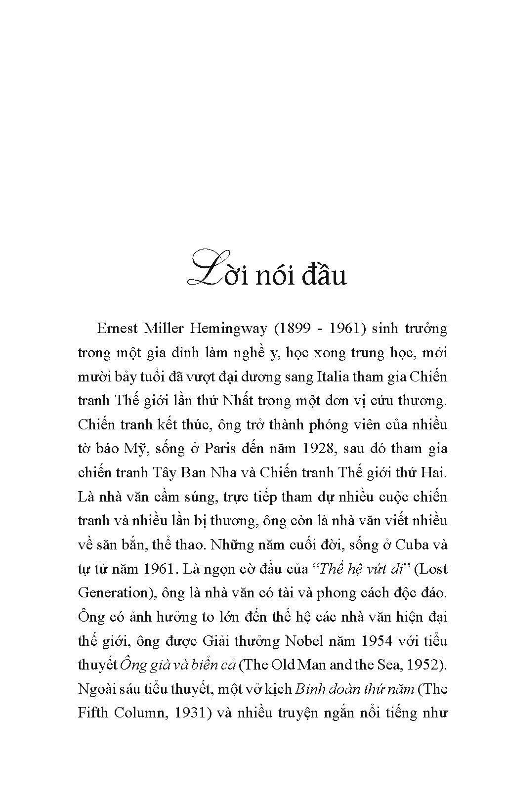 Tiểu Thuyết Hemingway
