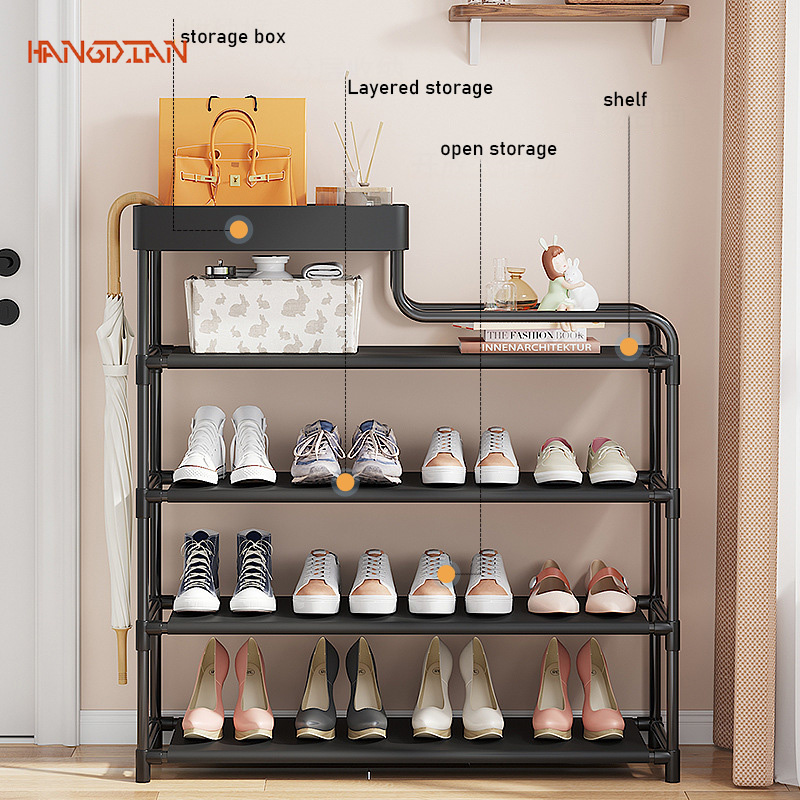 Simple shoe rack home door dust-proof multi-layer dust-proof shoe cabinet dormitory storage artifact