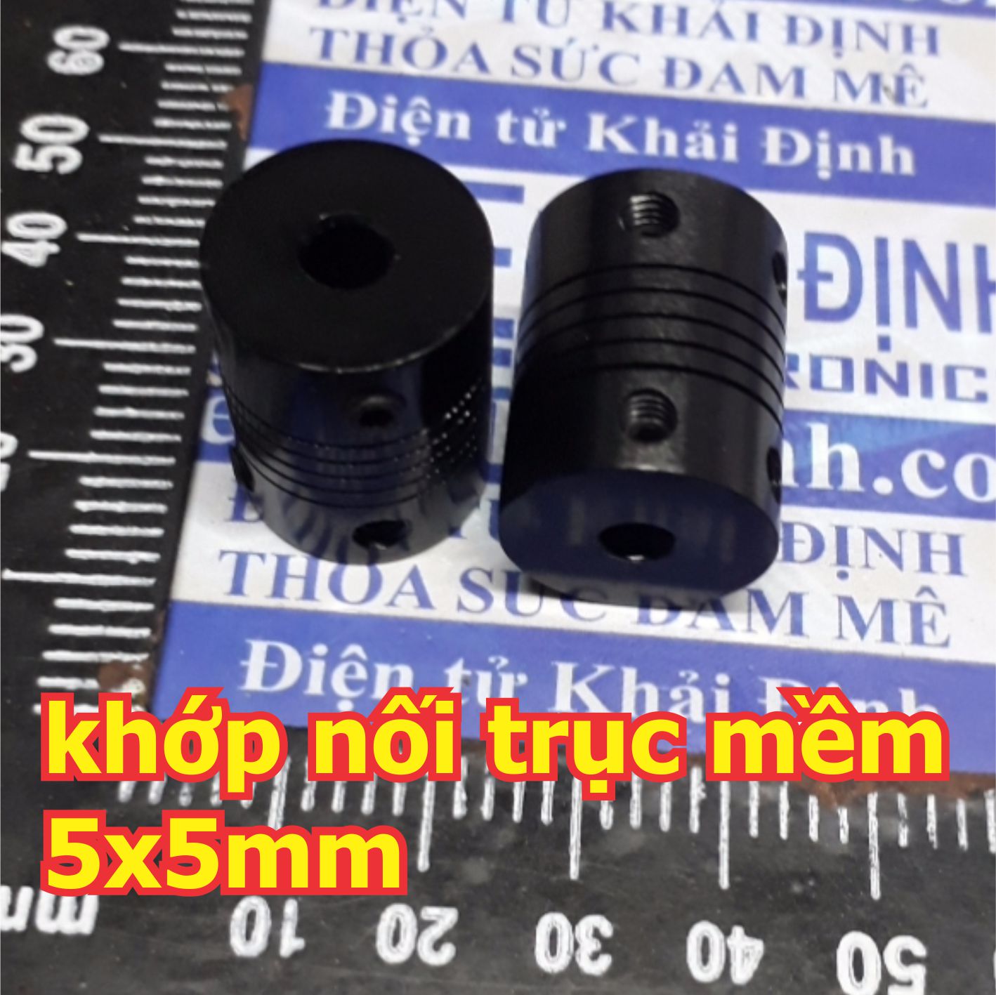 Khớp nối trục mềm, khớp nối đàn hồi máy in 3D, nhôm đen 5x8mm kde5171