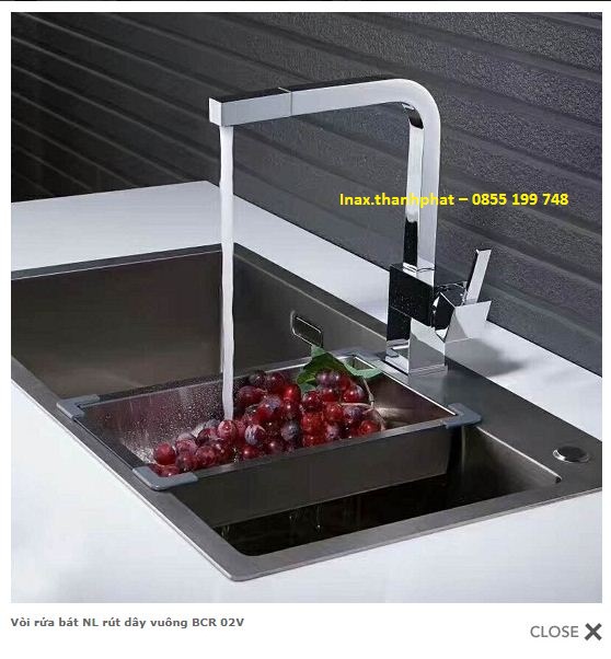 Faucet wash bowl hot and cold drawn wire, square bancoot, BCR 02V