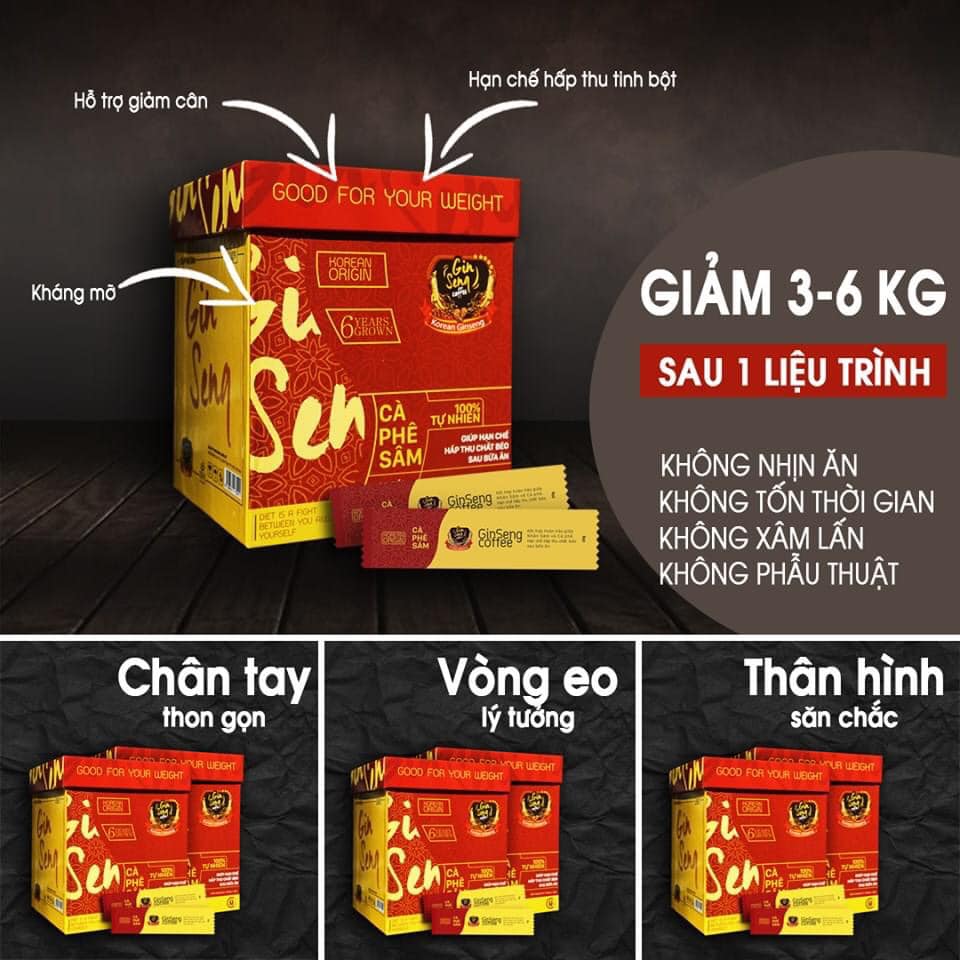 [HCM]CÀ PHÊ SÂM CHÍNH HÃNG (1 HỘP 30 GÓI)