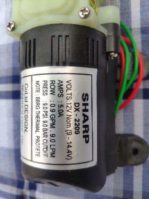 Máy bơm mini 12v SHARP kèm nguồn 12V-5A, bộ máy bơm cao áp mini 12v SHARP