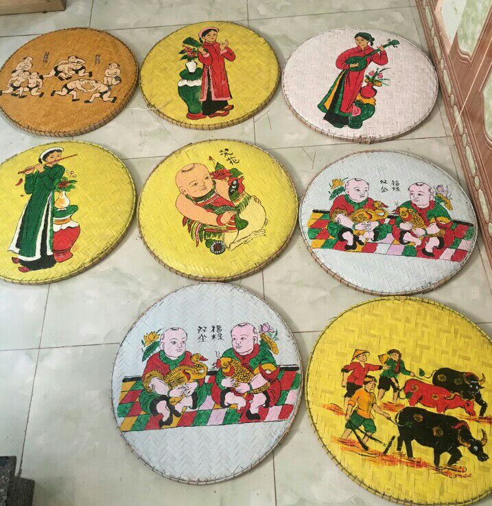Bộ 10 tranh mẹt tre trang trí
