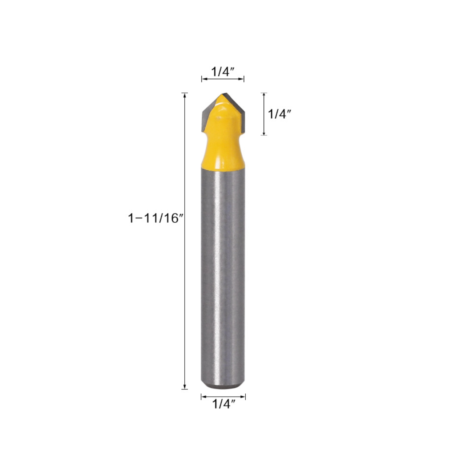 Mui soi gỗ, Mũi phay gỗ phay rãnh V 90 độ, cốt 6.35mm
