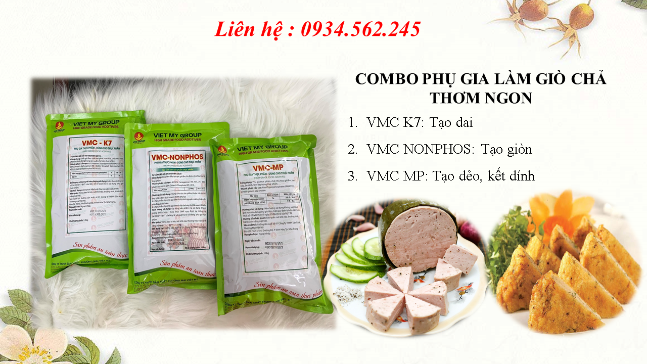 [ HÀNG LOẠI TỐT ] - Combo bộ 3 phụ gia làm giò chả thơm ngon chuẩn vị