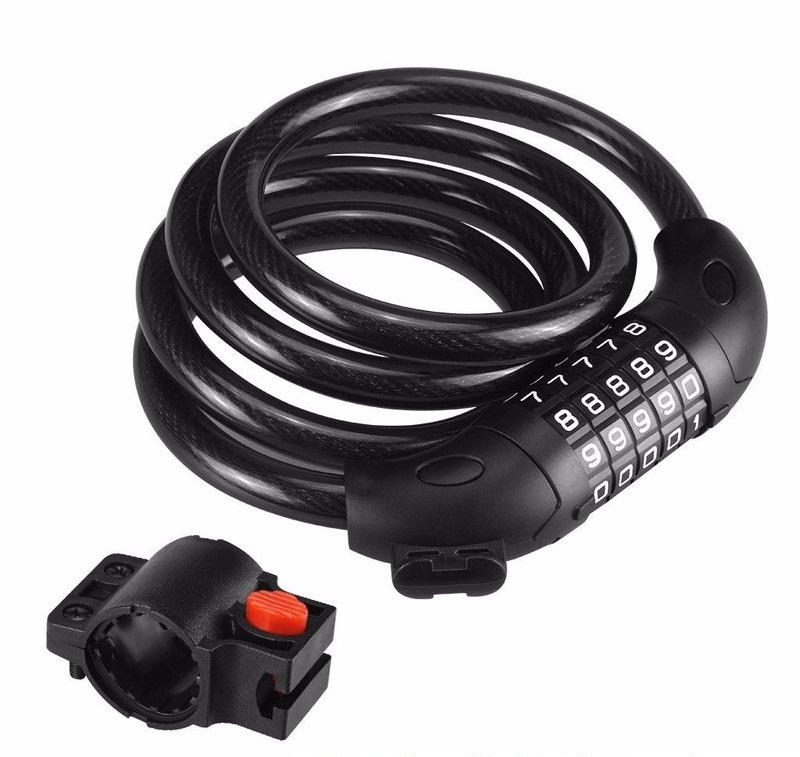 Khóa dây 5 số đổi mật khẩu cho xe đạp dài 1,2m chất lượng cao