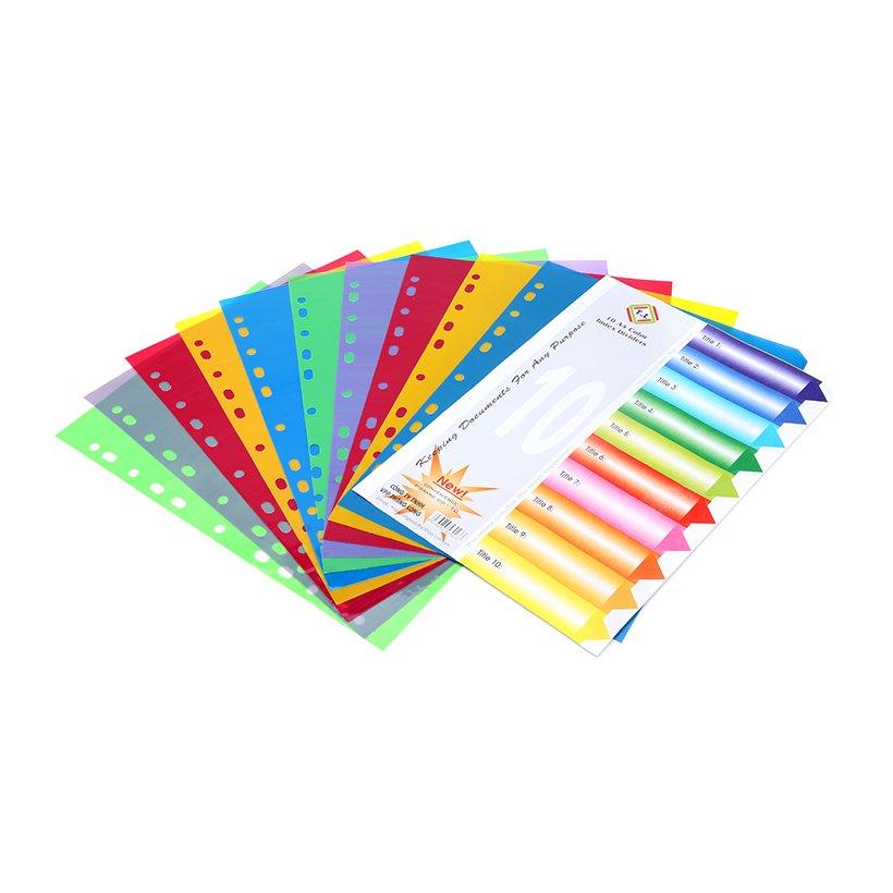 Chia file nhựa 10 màu không số