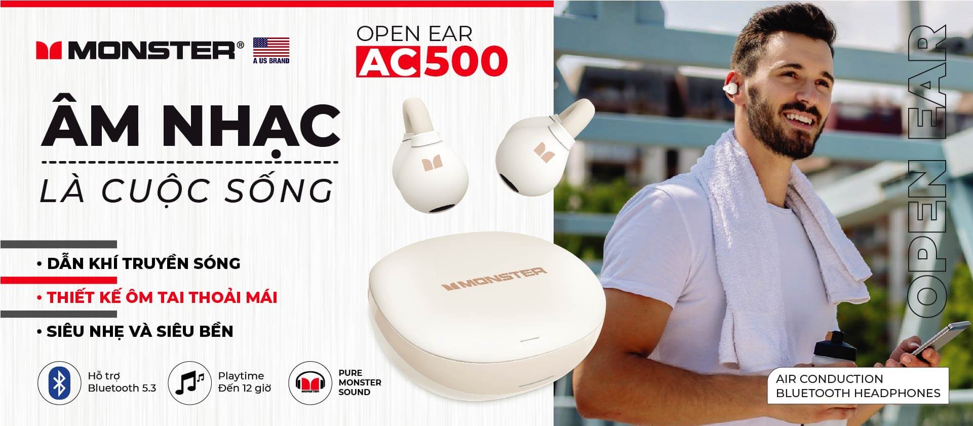 Tai Nghe True Wireless Monster Open Ear AC500