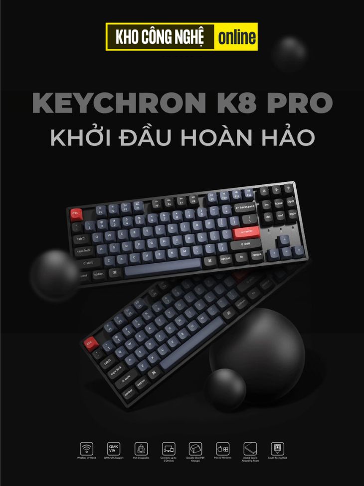 Keychron K8 Pro - Bàn phím cơ Keychron K8 Pro