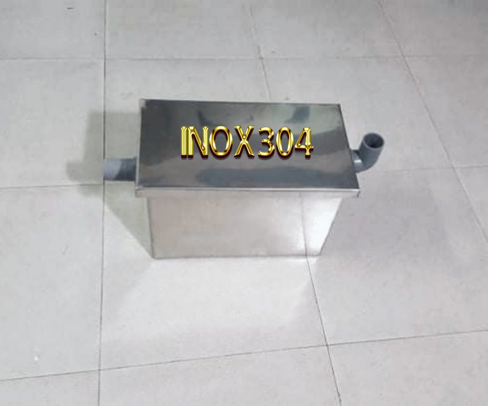 Bể tách dầu mỡ inox 304 sáng bóng (kT45cmx25cmx30cm)