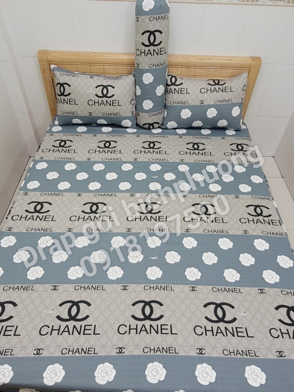 [HCM]Bộ Drap+áo gối 4 món  / 100% vải Cotton Thắng Lợi .