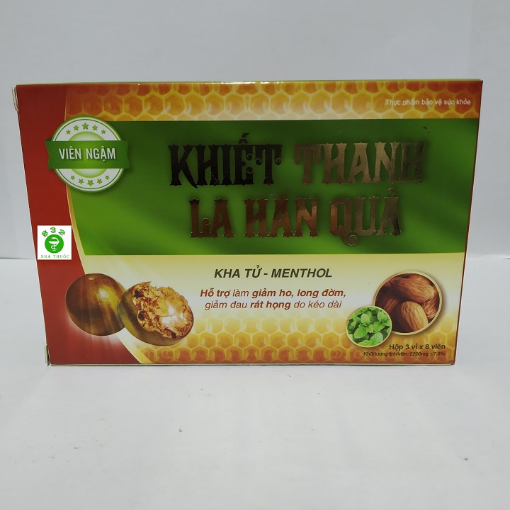 Viên ngậm khiết thanh la hán quả hộp 3 vỉ x 8 viên