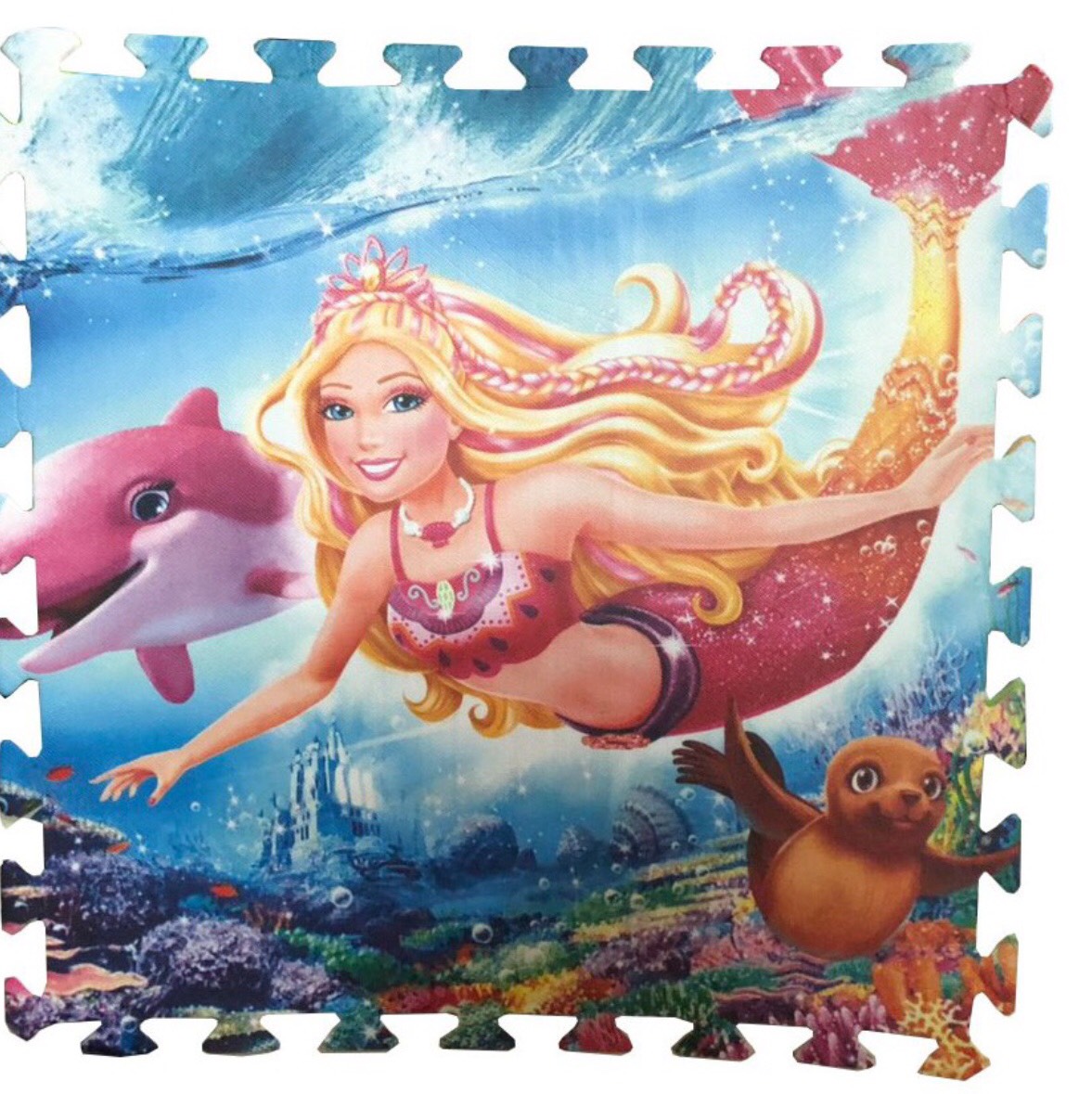 BỘ THẢM XỐP LÓT SÀN GỒM 4 TẤM, KÍCH THƯỚC 60X60 CM/ TẤM HÌNH CÔNG CHÚA BẠCH TUYẾT VÀ NÀNG TIÊN CÁ GHÉP LẠI