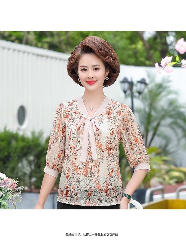 áo hoa trung niên cao cấp cho người lớn tuổi (thời trang trung niên Anitagreen) GD01-0321
