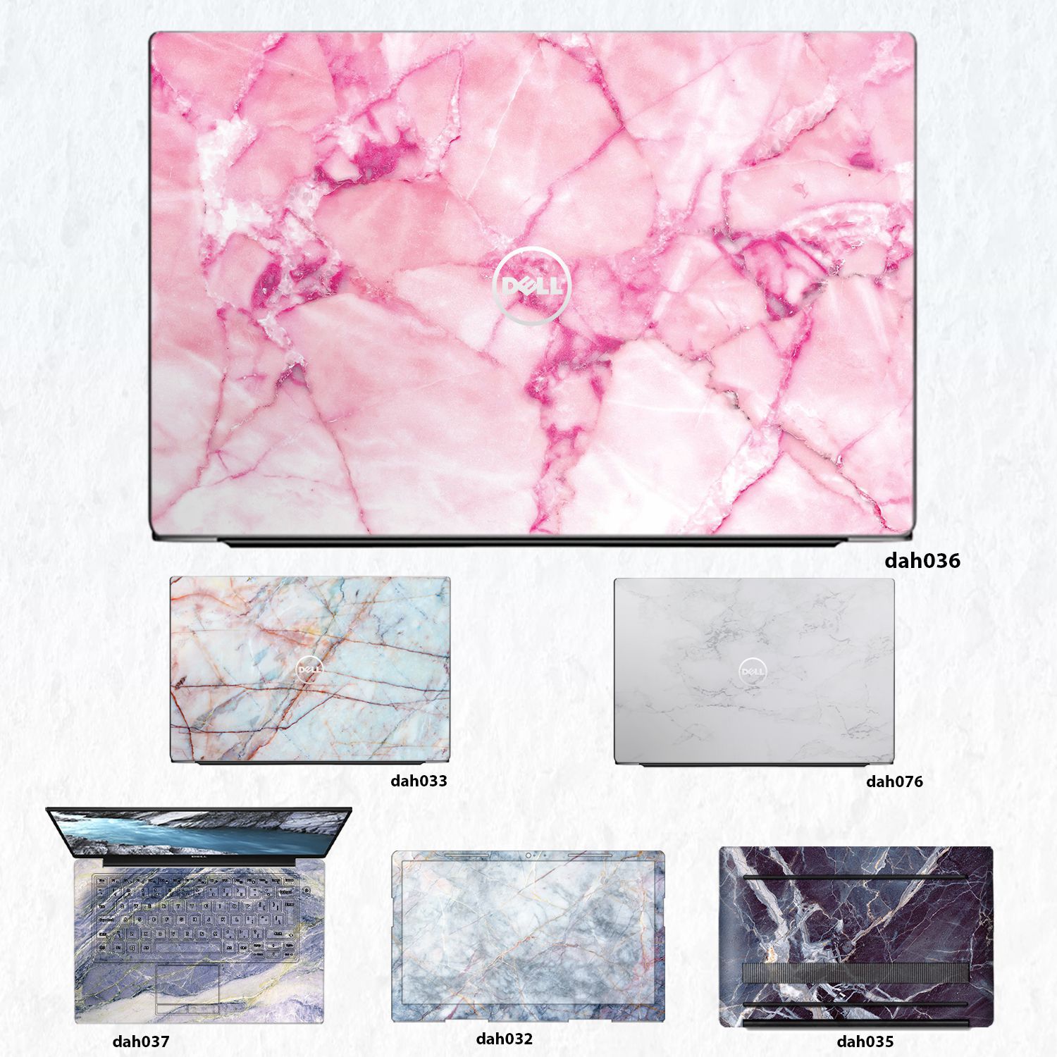 Decal Skin dán Laptop Dell mẫu vân đá (inbox mã máy cho shop)