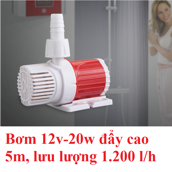Bơm 12v - Đẩy cao 5m - Không chổi than