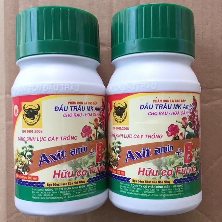 Axit amin + Vitamin B1 + Hữu cơ Fulvic Đầu Trâu MK Amica Tăng Sinh Lực Cây Trồng (100ml X 2 chai)