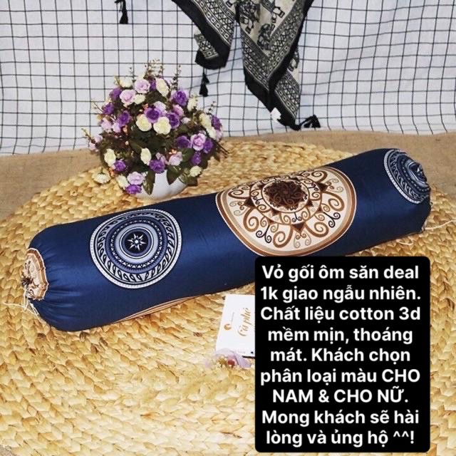 Vỏ gối cotton 3D siêu đẹp, siêu mịn.