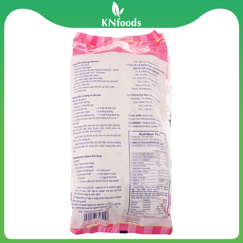 Hủ tiếu bột lọc Bích Chi gói 400g