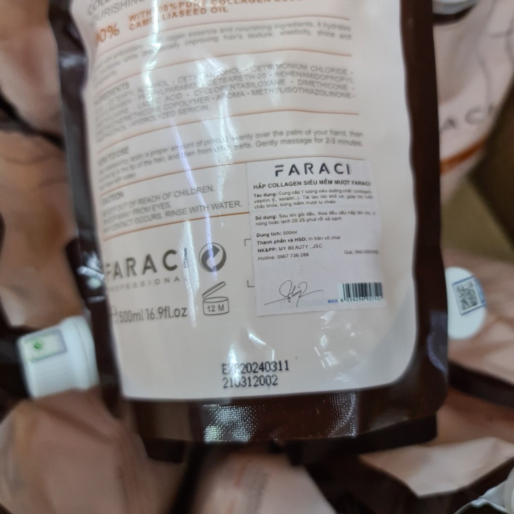(Chính hãng công ty) HẤP COLLAGEN SIÊU MỀM MƯỢT FARACI 500ML