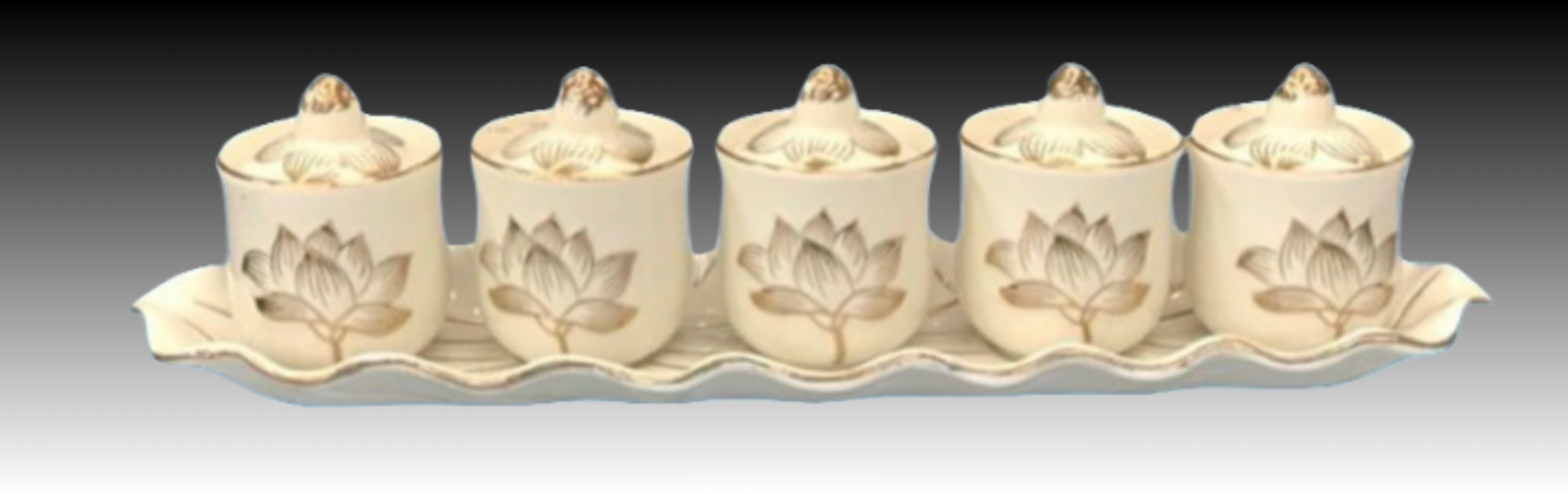 Chung 5 Bạch Ngọc không nắp , chung 3 Bạch Ngọc không nắp, chung 5 Bạch Ngọc có nắp, chung 3 Bạch Ngọc có nắp