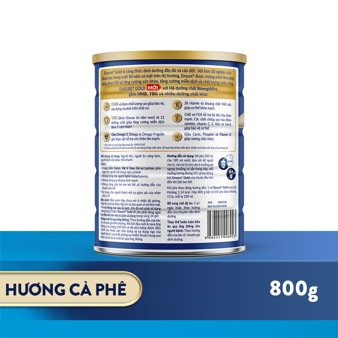 [CHỈ 20H 04-08.05 QUÀ TẶNG CHO ĐH 1500K-SLCH] Lon sữa bột Ensure Gold hương cà phê 800g