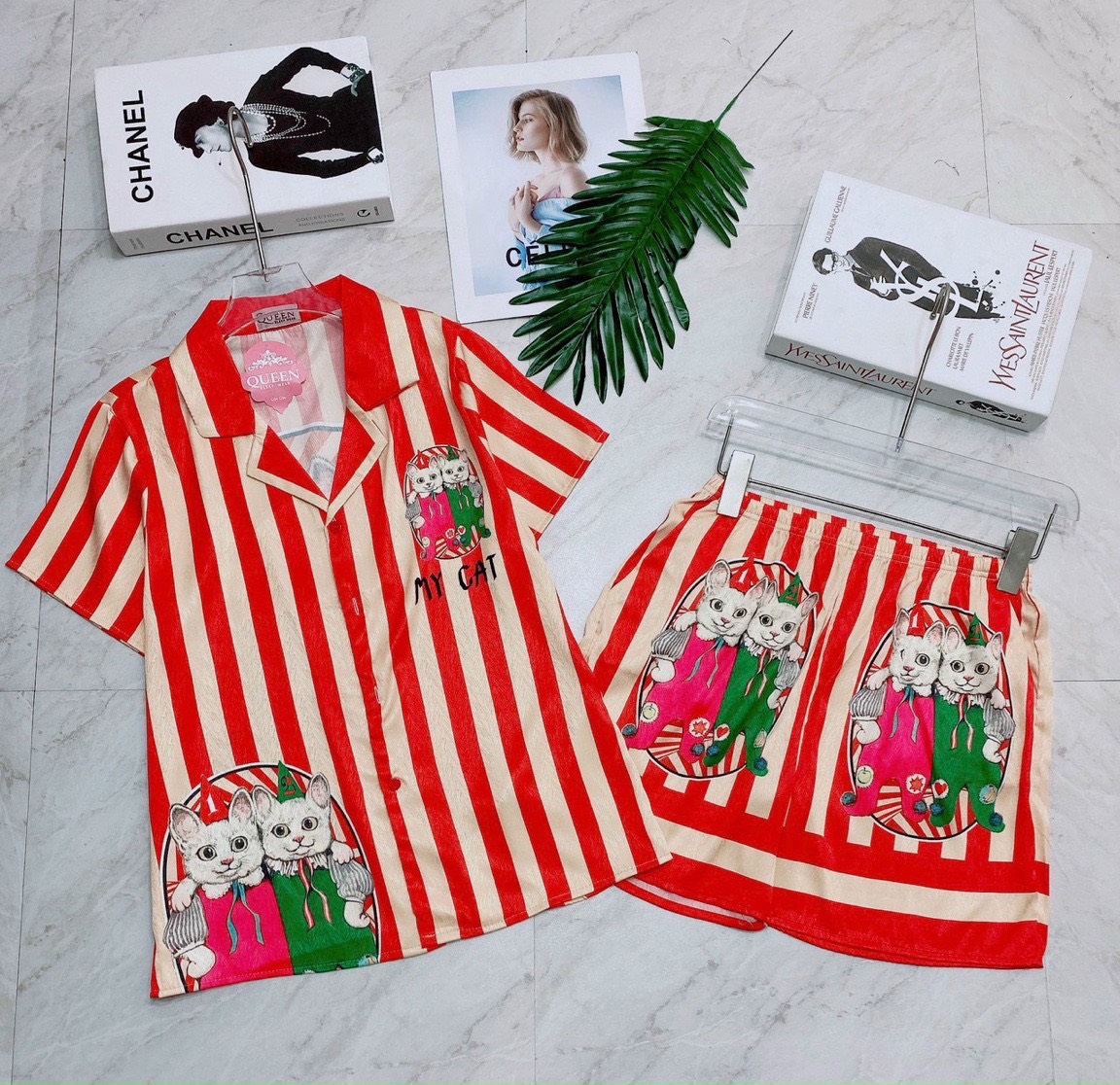 [Free Ship 2024] Pijama lụa Mango Latin đùi in 3D sale sốc - bộ ngủ lụa đùi