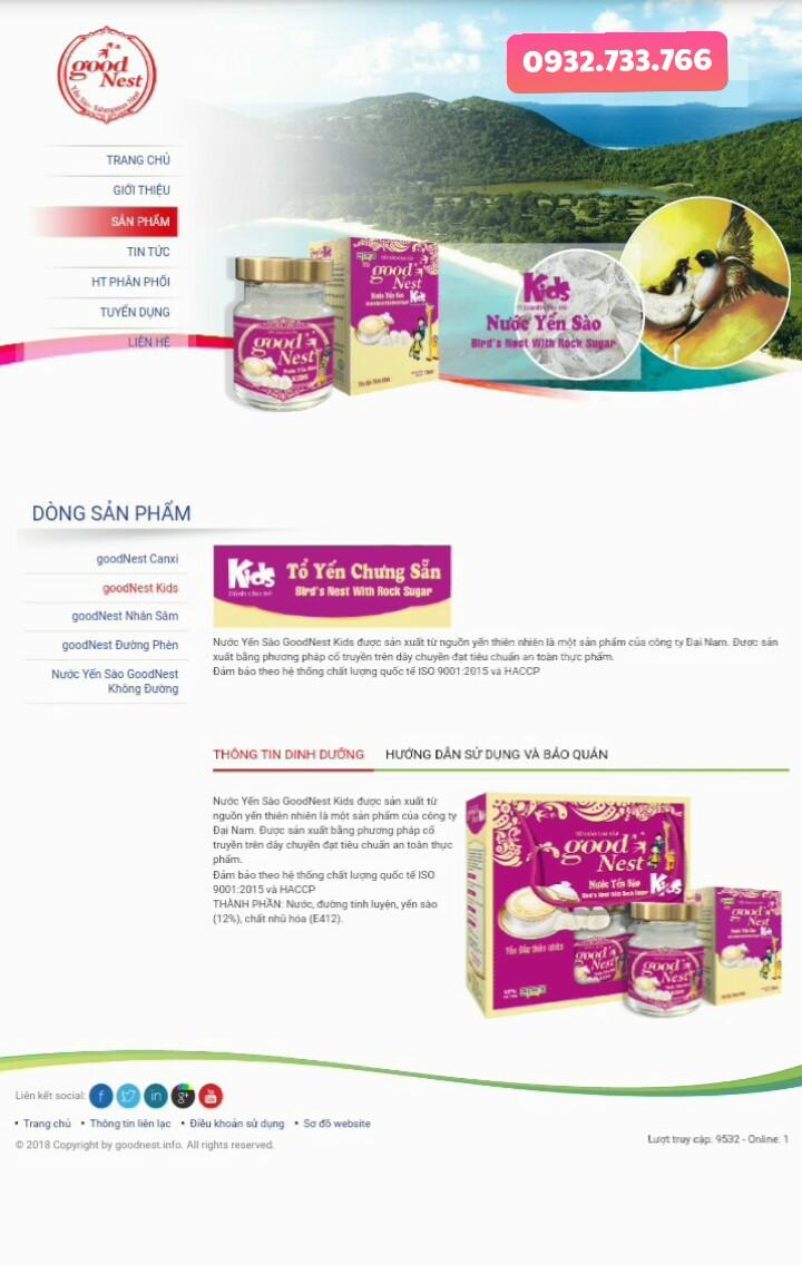 NƯỚC YẾN SÀO KHÔNG ĐƯỜNG GOODNEST