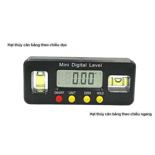 Thước đo độ nghiêng đo góc nghiêng nivo màn hình điện tử hiển thị góc có tặng kèm pin, thước thủy nivo cân bằng điện tử, thước kèm hạt thủy cân bằng theo 2 chiều dọc và ngang, thước cân bằng trong xây dựng