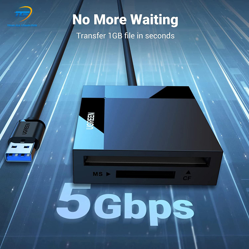 Đầu đọc thẻ USB 3.0 đa năng CF, SD, TF, MS dài 0.5M Ugreen 30333