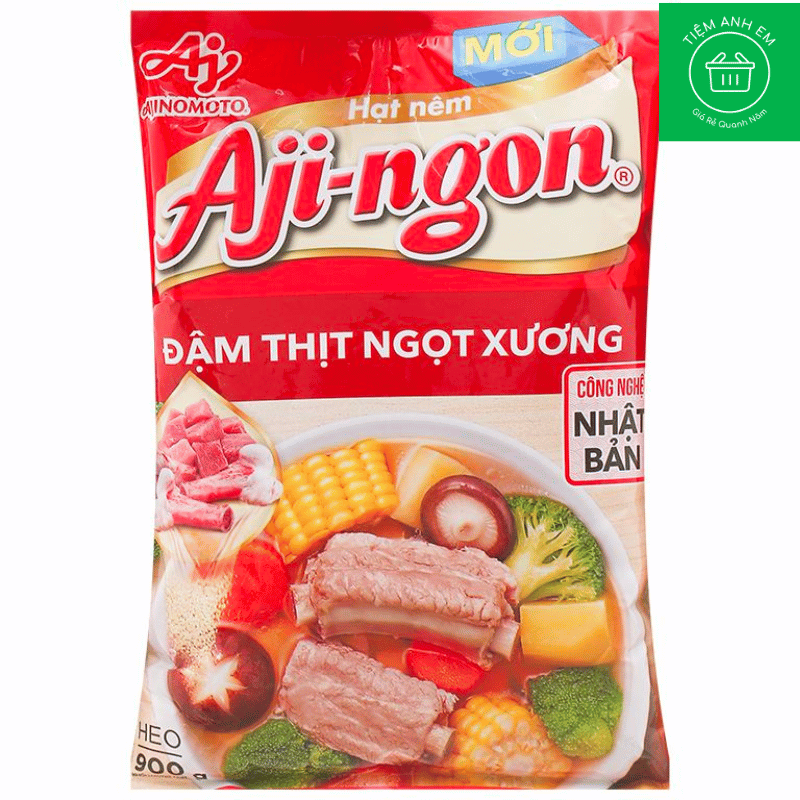 Hạt nêm vị heo đậm thịt ngọt xương Aji-ngon gói 900g
