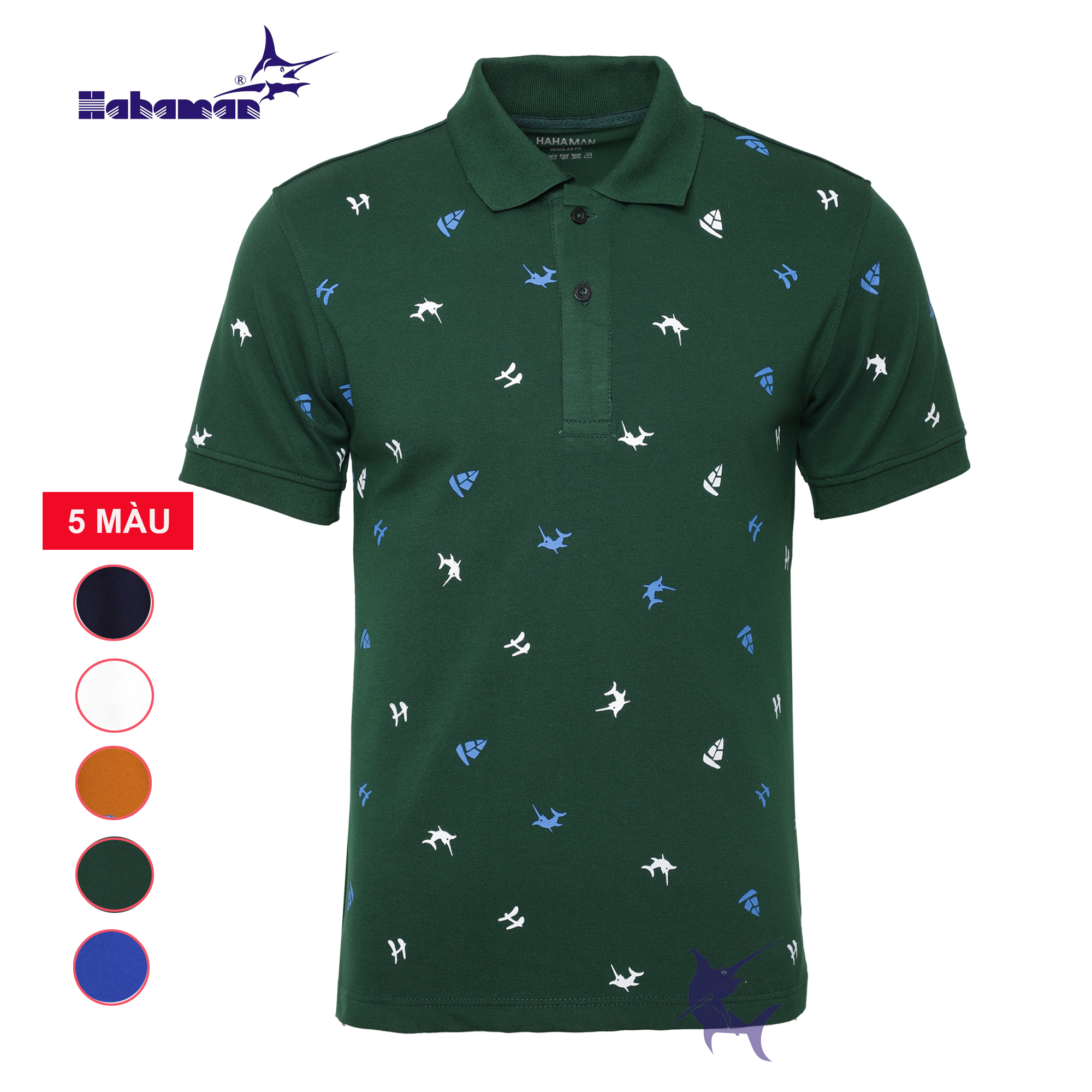Áo Thun Nam Polo in Hoạ Tiết HAHAMAN thời trang cao cấp ATPL01005