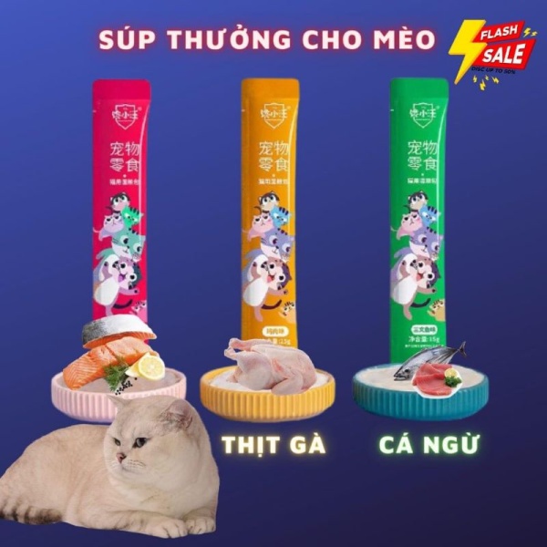 Súp thưởng cho mèo Ciao Wang thanh 15gr - Long Vũ Pet Food