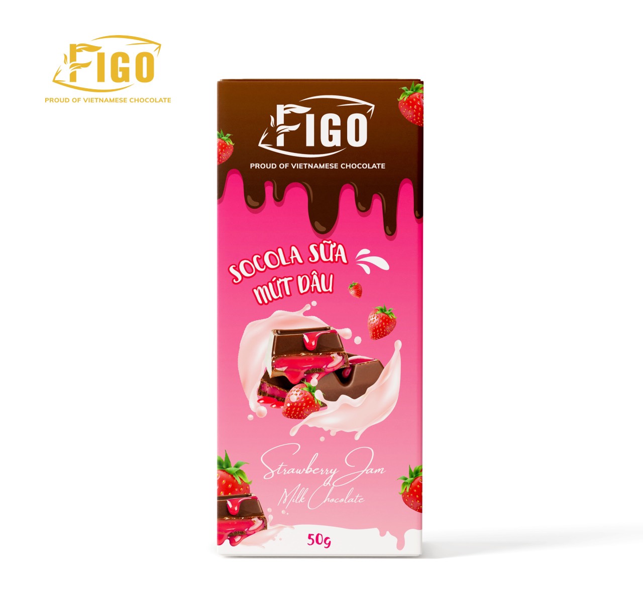 [SIÊU NGON] Kẹo socola sữa nhân mứt xoài 50g FIGO