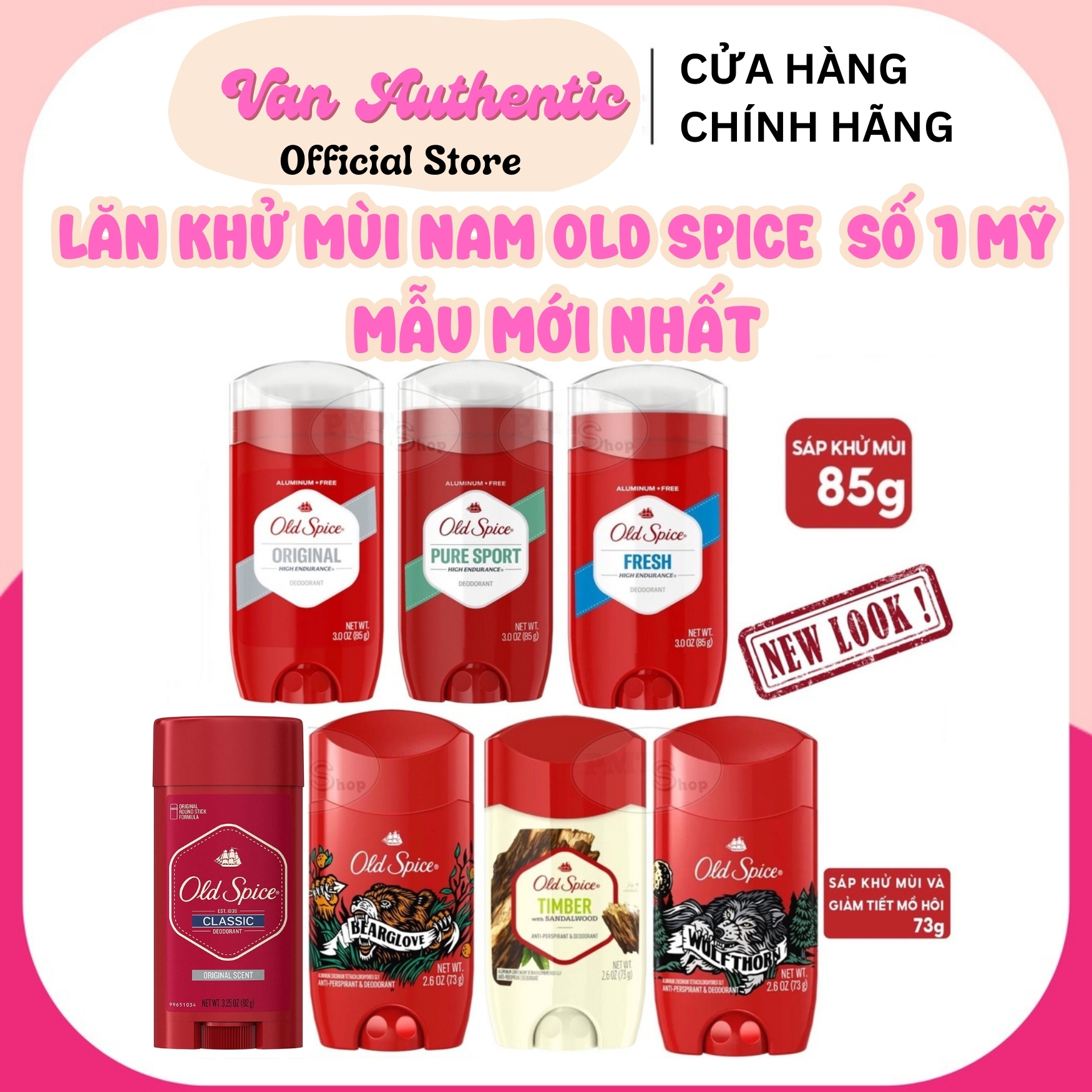 Lăn nách Mỹ Old Spice Pure Sport 68g