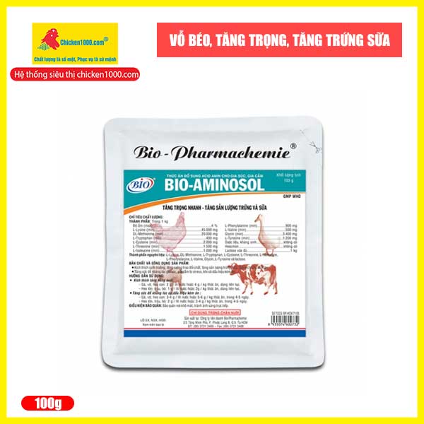 Thuốc thú y aminosol bio siêu vỗ béo cho gà, vịt, heo, dê